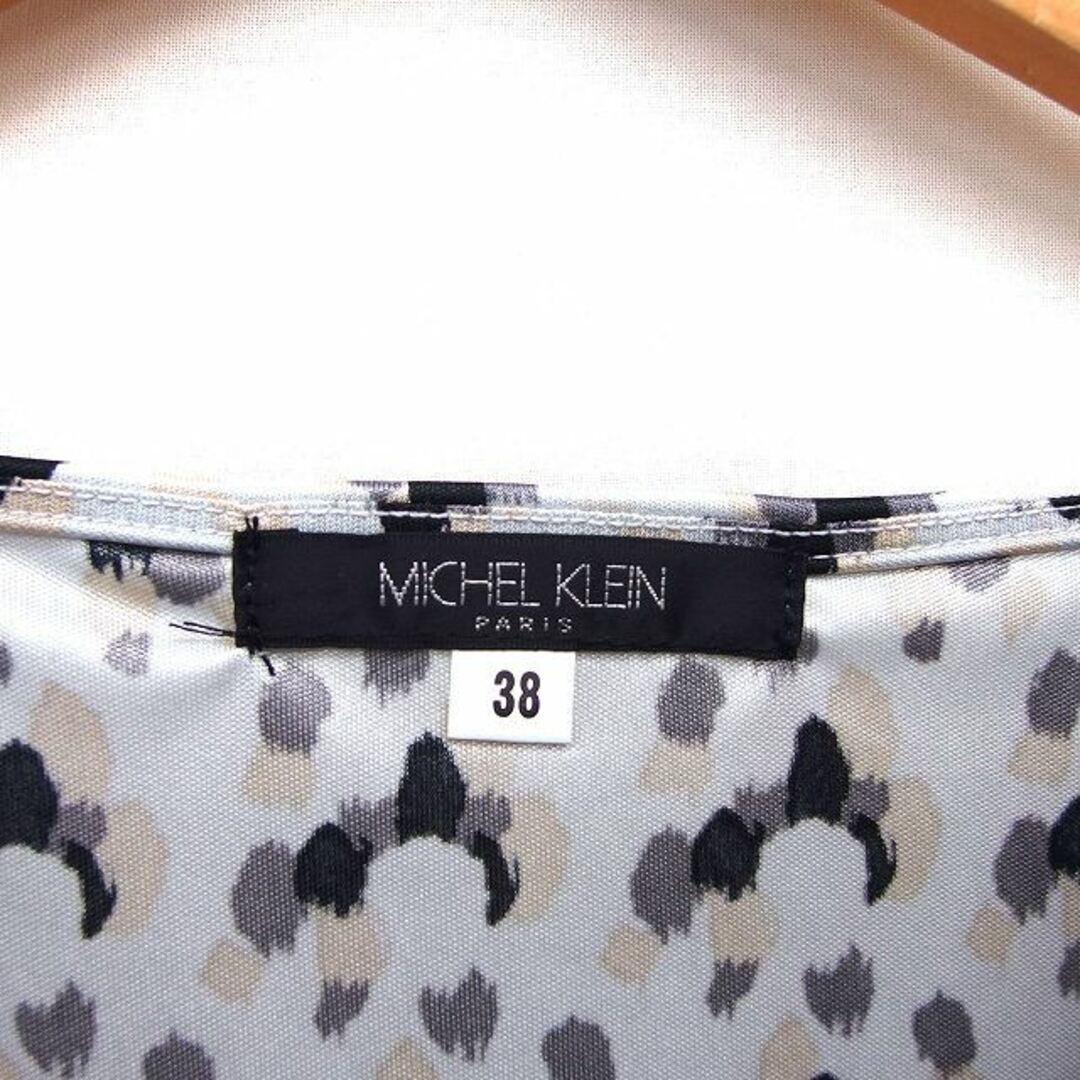 MICHEL KLEIN(ミッシェルクラン)のミッシェルクラン チュニック カットソー ドレープ 透け感 総柄 半袖 38  レディースのトップス(チュニック)の商品写真