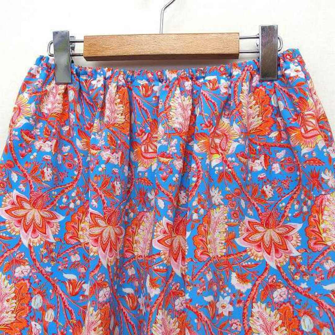 CARVEN(カルヴェン)のカルヴェン CARVEN 台形 スカート 膝丈 花柄 ギャザー 36 レディースのスカート(ひざ丈スカート)の商品写真