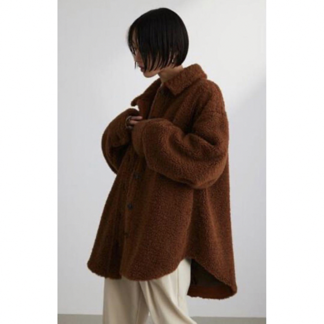 moussy(マウジー)の【極美品1番人気カラー】スタイルミキサー　ボアシャツブルゾン　ブラウン レディースのジャケット/アウター(ブルゾン)の商品写真