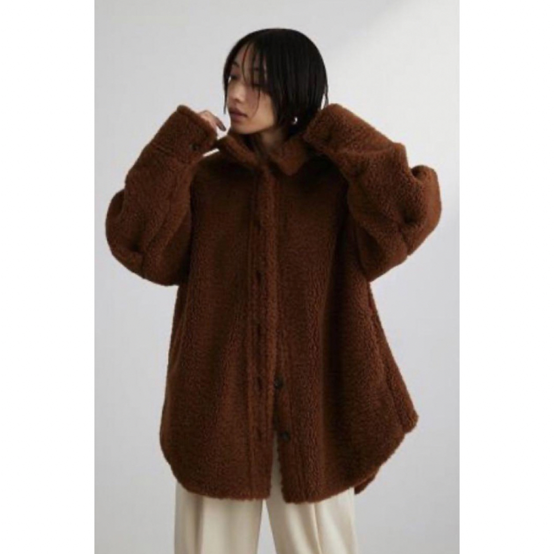 moussy(マウジー)の【極美品1番人気カラー】スタイルミキサー　ボアシャツブルゾン　ブラウン レディースのジャケット/アウター(ブルゾン)の商品写真