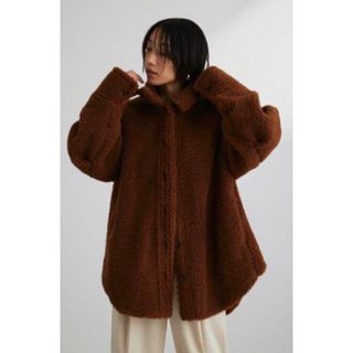 マウジー(moussy)の【極美品1番人気カラー】スタイルミキサー　ボアシャツブルゾン　ブラウン(ブルゾン)