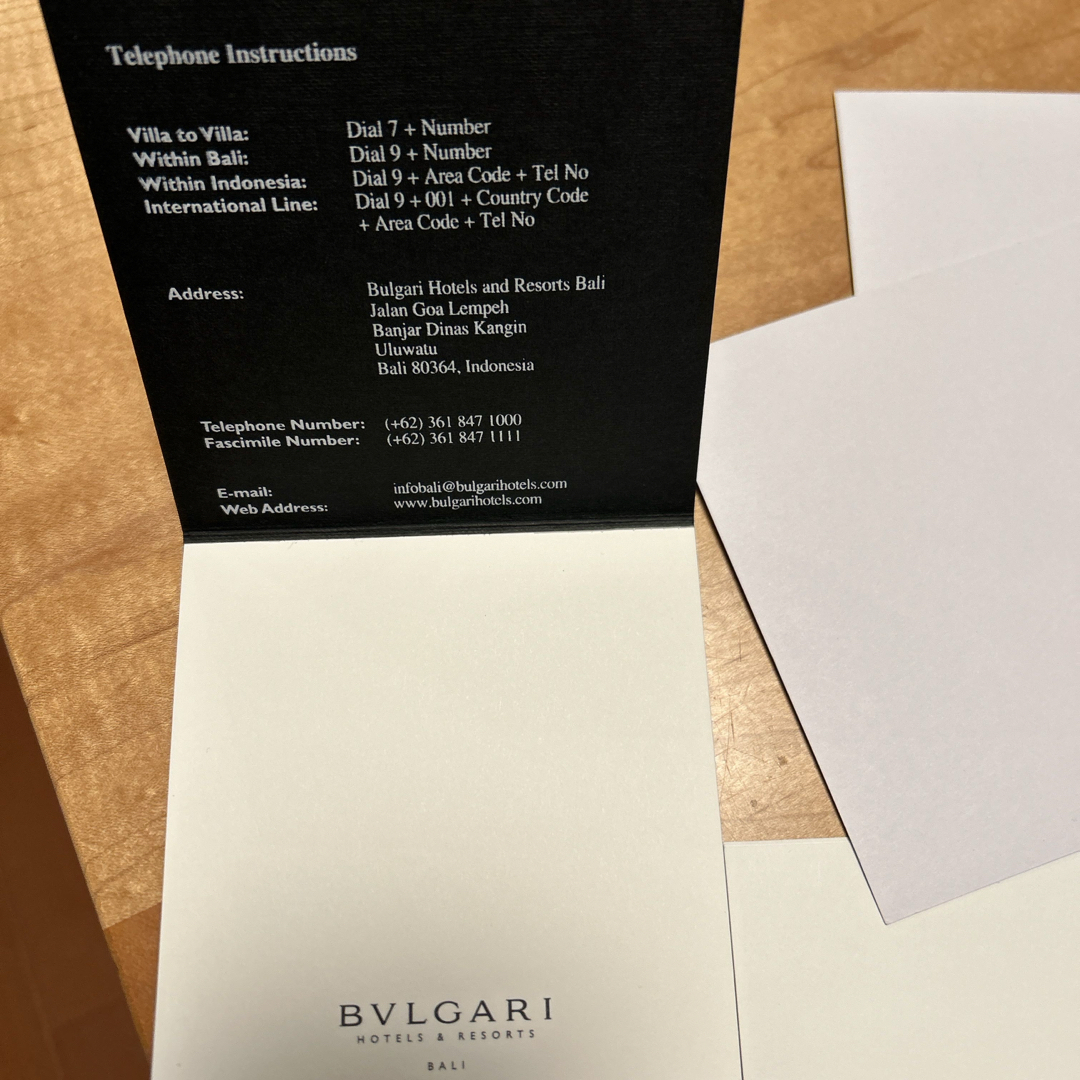 BVLGARI(ブルガリ)のバリ島BVLGARIアメニティ インテリア/住まい/日用品の文房具(ノート/メモ帳/ふせん)の商品写真