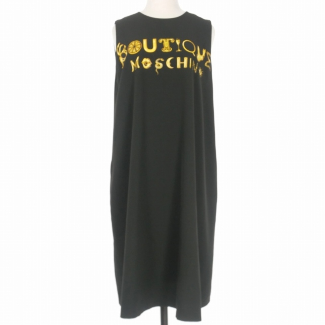 MOSCHINO(モスキーノ)のモスキーノ MOSCHINO BOUTIQUE ロゴプリント ワンピース 38 レディースのワンピース(ひざ丈ワンピース)の商品写真