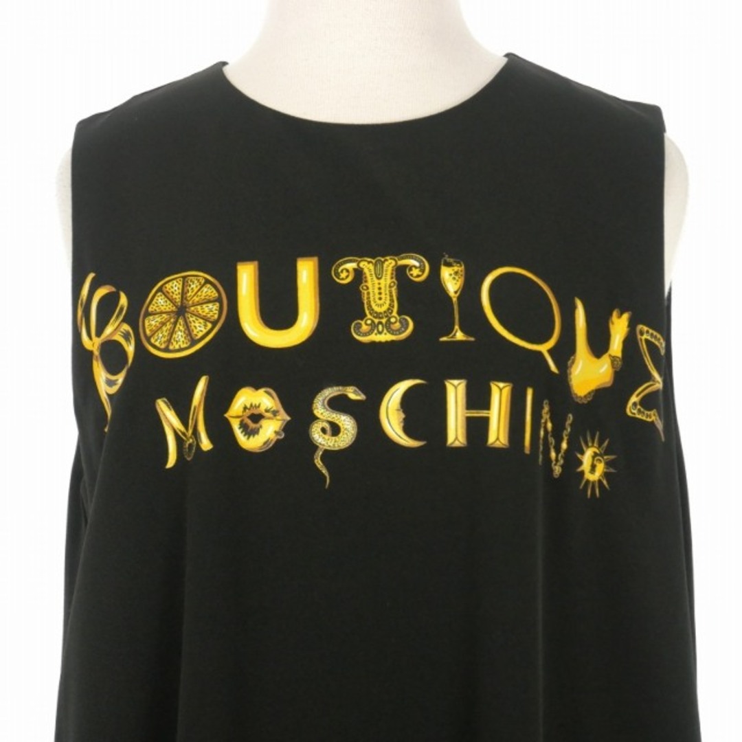 MOSCHINO(モスキーノ)のモスキーノ MOSCHINO BOUTIQUE ロゴプリント ワンピース 38 レディースのワンピース(ひざ丈ワンピース)の商品写真