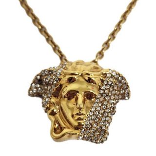 ヴェルサーチ(VERSACE)のVERSACE ヴェルサーチ ラインストーン ネックレス ゴールド ペンダント アクセサリー メンズ メデューサ 本体のみ 【中古品】 12402K88(ネックレス)