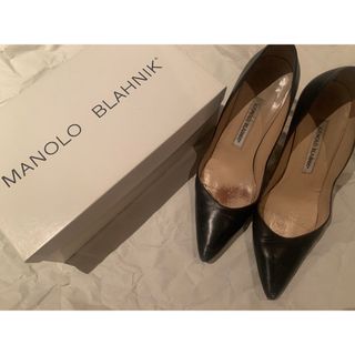 マノロブラニク(MANOLO BLAHNIK)の即日発送👠マノロブラニク MANOLO BLAHNIK 23.5cm黒パンプス(ハイヒール/パンプス)