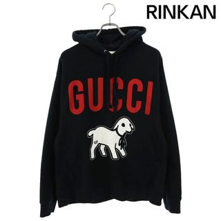 グッチ(Gucci)のグッチ  19AW  569828 XJBTQ ラムロゴオーバーサイズプルオーバーパーカー メンズ XL(パーカー)