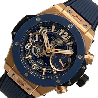 ウブロ HUBLOT ビッグ・バン ウニコ キングゴールド ブルーセラミック 441.OL.5181.RX ブルー、ゴールド K18ゴールド 18Kキングゴールド 自動巻き メンズ 腕時計