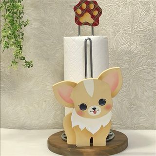 キッチンを愛犬と共に  キッチンペーパーホルダー【犬 ペット 肉球付】うちの子(収納/キッチン雑貨)