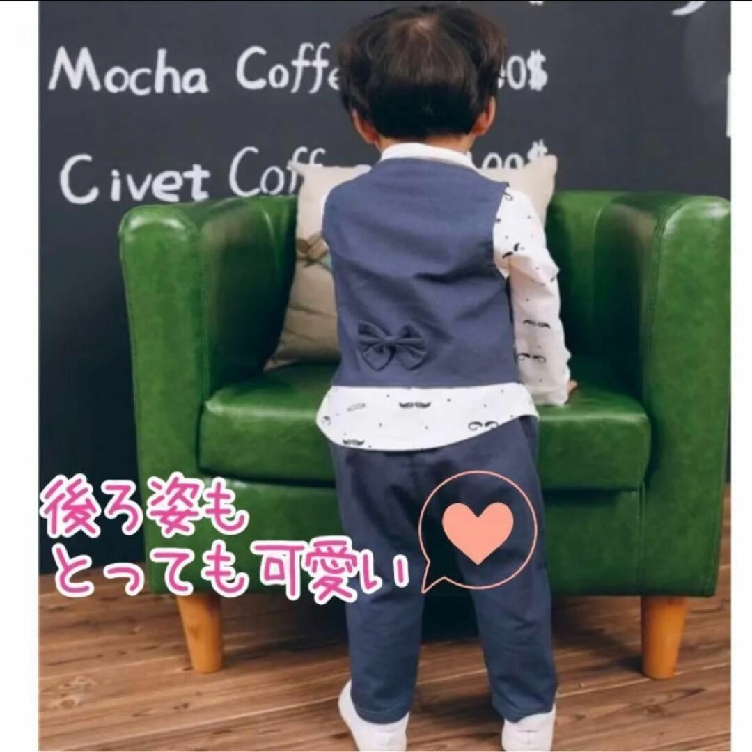 キッズ 男の子 フォーマル スーツ  セットアップ 誕生日 結婚式 90 キッズ/ベビー/マタニティのキッズ服男の子用(90cm~)(ドレス/フォーマル)の商品写真