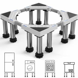【色: ホワイト】洗濯機 台 冷蔵庫置き台 12足 洗濯機パン かさ上げ DEW(洗濯機)