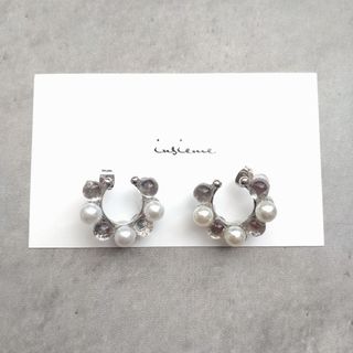 ポム：【no.312】ハンドメイド　アクセサリー　パール　ピアス　シルバー(ピアス)