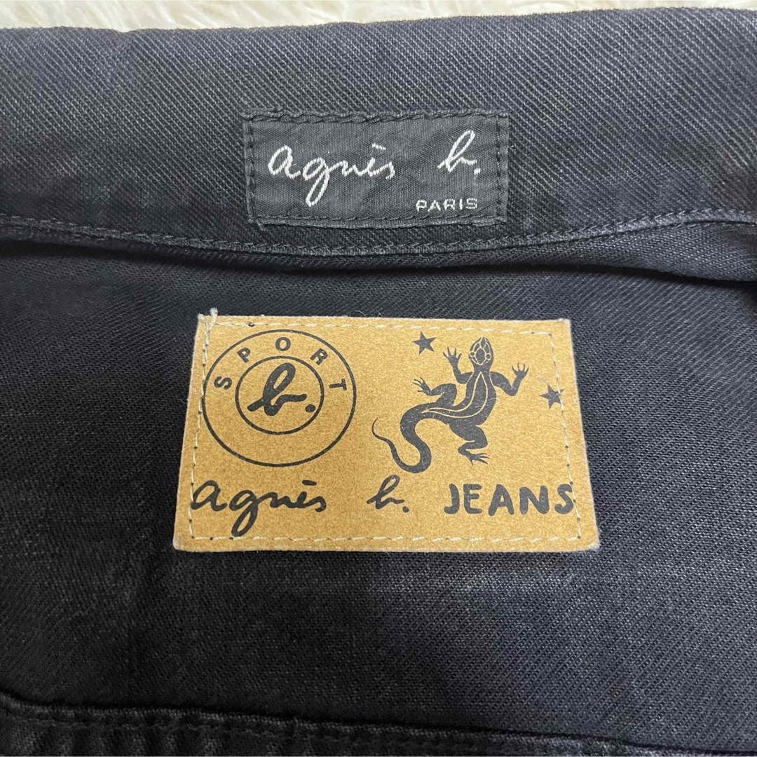 agnes b.(アニエスベー)のアニエスベー デニムジャケット Gジャン コットン 黒 サード アメカジ 春 L メンズのジャケット/アウター(Gジャン/デニムジャケット)の商品写真