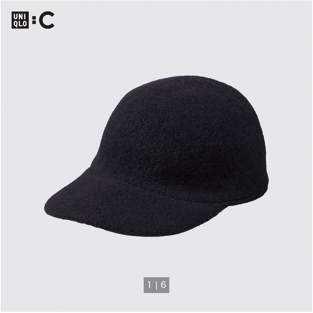 UNIQLO(ユニクロ)の新品　ユニクロC UNIQLO C アジャスタブルウールキャップ　 ブラック レディースの帽子(キャップ)の商品写真