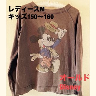 ディズニー(Disney)のMickey カットソー  ロングTシャツ レディース キッズ(Tシャツ(長袖/七分))