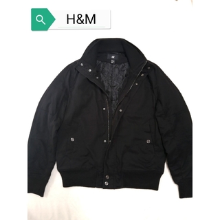 エイチアンドエム(H&M)の【H&M】メンズ・アウター・ジャケット・ブラック・Lサイズ(ミリタリージャケット)