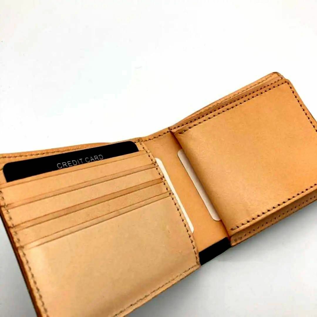 本革　ブライドル　フルレザー　二つ折り　財布　ミニ財布　新品　送料無料　グリーン メンズのファッション小物(折り財布)の商品写真