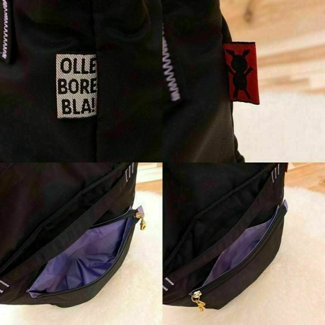 ALBEROBELLO(アルベロベロ)の【アルベロベロ】ALBEROBELLO 2wayぶたさん刺繍トートバッグ 黒×紫 レディースのバッグ(リュック/バックパック)の商品写真