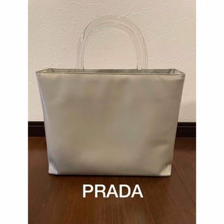 プラダ(PRADA)のPRADA エナメル　ホワイト　レザー　パテント ハンドバッグ(トートバッグ)