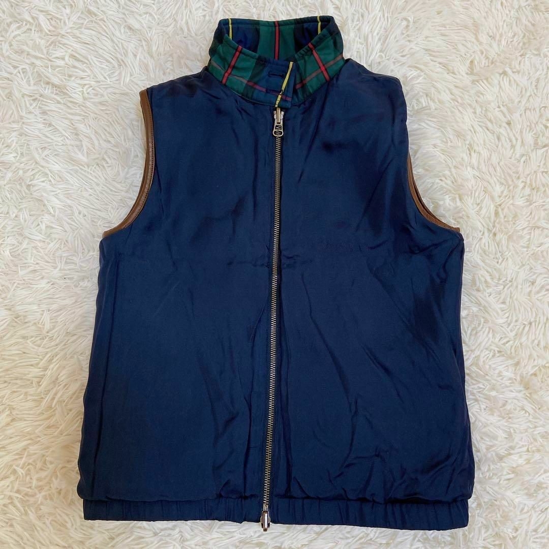 Ralph Lauren(ラルフローレン)の新品未使用☆ラルフローレン リバーシブル シルク ベスト タータンチェック 馬 レディースのジャケット/アウター(ダウンベスト)の商品写真