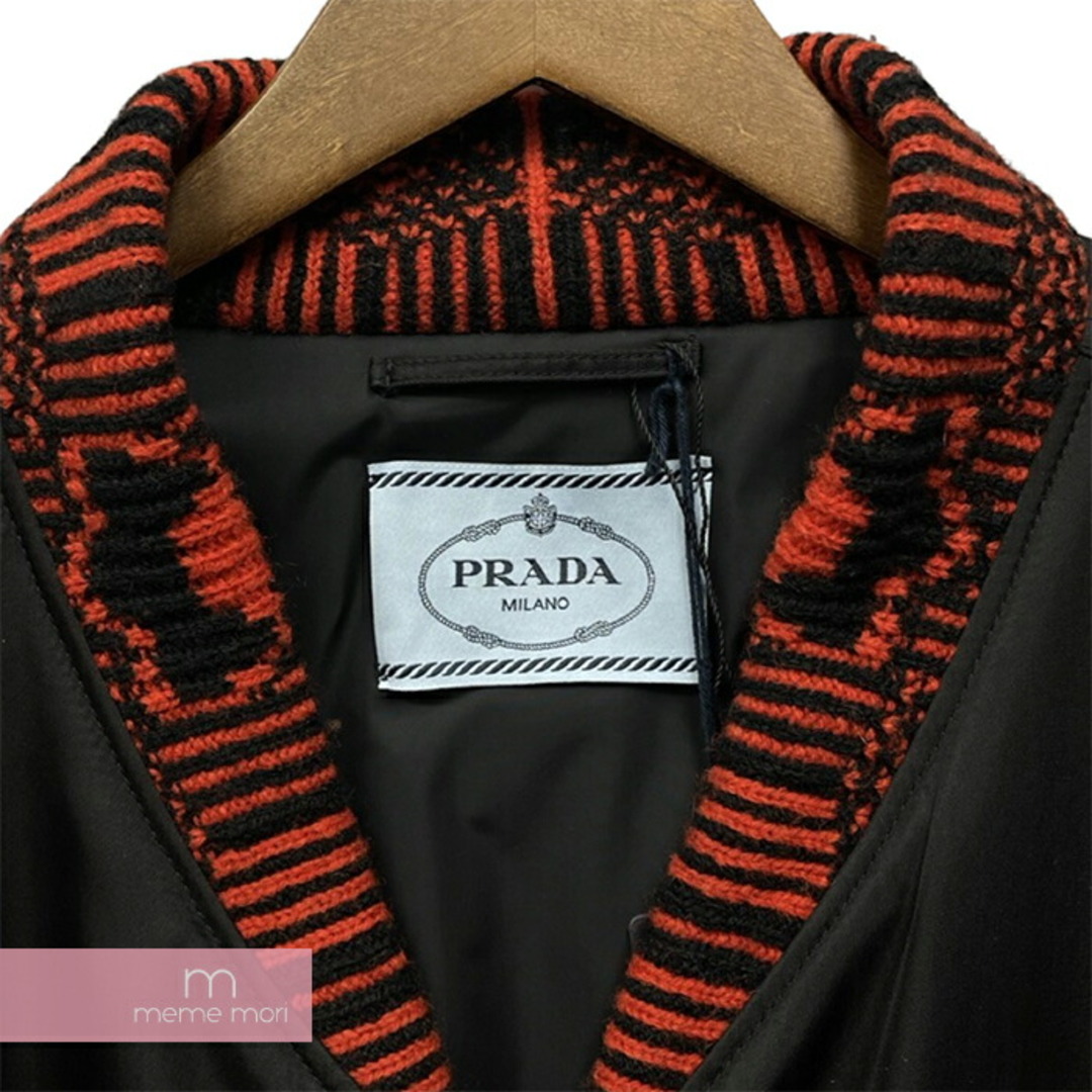 激安で販売 PRADA 2021AW Triangular Plate Nylon Bomb Blouson プラダ 三角プレート ナイロンボンバーブルゾン 中綿ブルゾン ブラック×レッド サイズS 【240206】【-A】【me04】