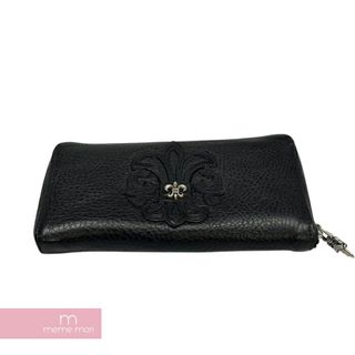 クロムハーツ(Chrome Hearts)のCHROME HEARTS REC F ZIP #2 WALLET BS FLUER クロムハーツ レック Fジップウォレット BSフレア キルティングパッチ レザーラウンドジップ 長財布 ブラック 【240207】【新古品】【me04】(折り財布)