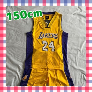 バスケ 子供 レイカーズ ユニホーム 上下 ゴービー 黄 黒 紫 130～160(Tシャツ/カットソー)