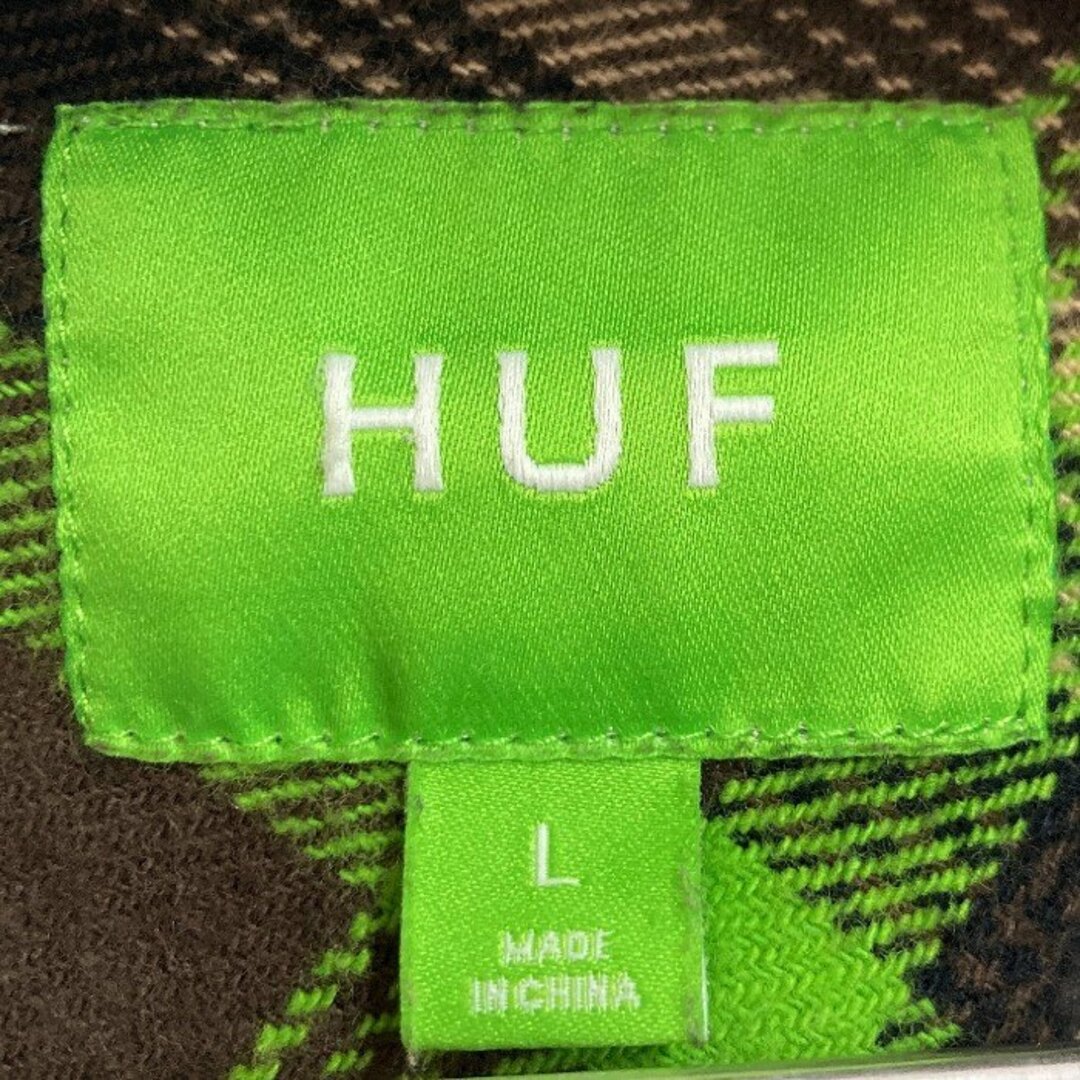 HUF(ハフ)の★HUF ハフ SORRENTO FLANNEL SHIRT ブラウン×グリーン sizeL メンズのトップス(シャツ)の商品写真