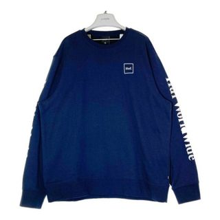 ハフ(HUF)の★HUF ハフ PF00264 ESSENTIALS DOMESTIC CREW エッセンシャルズドメスティッククルー スウェットト レーナー ロゴ プリント ネイビー sizeXXL(スウェット)