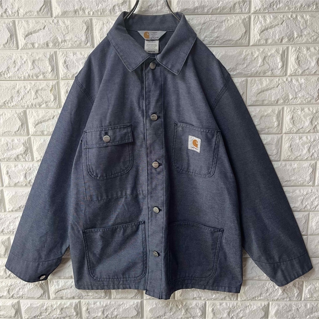 carhartt(カーハート)の【CARHARTT】カーハート カバーオール ワンポイントロゴ ブルーグレー メンズのジャケット/アウター(カバーオール)の商品写真