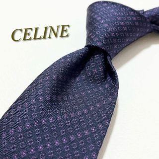 セリーヌ(celine)の【美品】セリーヌ ネクタイ パターン柄 シルク イタリア製 トリオンフ マカダム(ネクタイ)