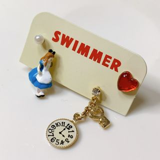 スイマー(SWIMMER)の最終価格！【SWIMMER/スイマー】ピアス 不思議の国のアリスモチーフ ハート(ピアス)