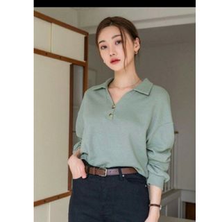 シーイン(SHEIN)の新品　未使用　SHEIN　シーイン　DAZY　ポロネック　ドロップショルダー(トレーナー/スウェット)