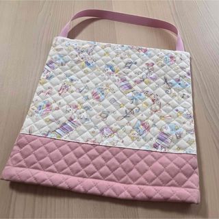 防災頭巾カバー　ユニコーン　ピンク　座布団タイプ　正方形　ハンドメイド　入学(外出用品)