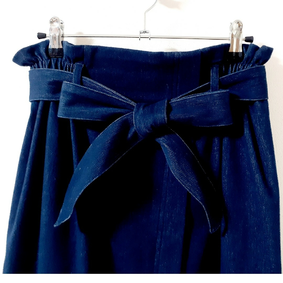 ストレッチデニム  タイトスカート  ☆  ネイビー  紺 レディースのスカート(ロングスカート)の商品写真