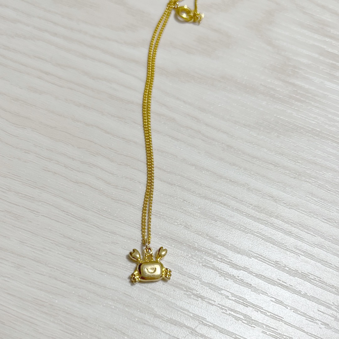 ネックレス カニ レア ゴールド 星座 チェーン 蟹座 レディースのアクセサリー(ネックレス)の商品写真