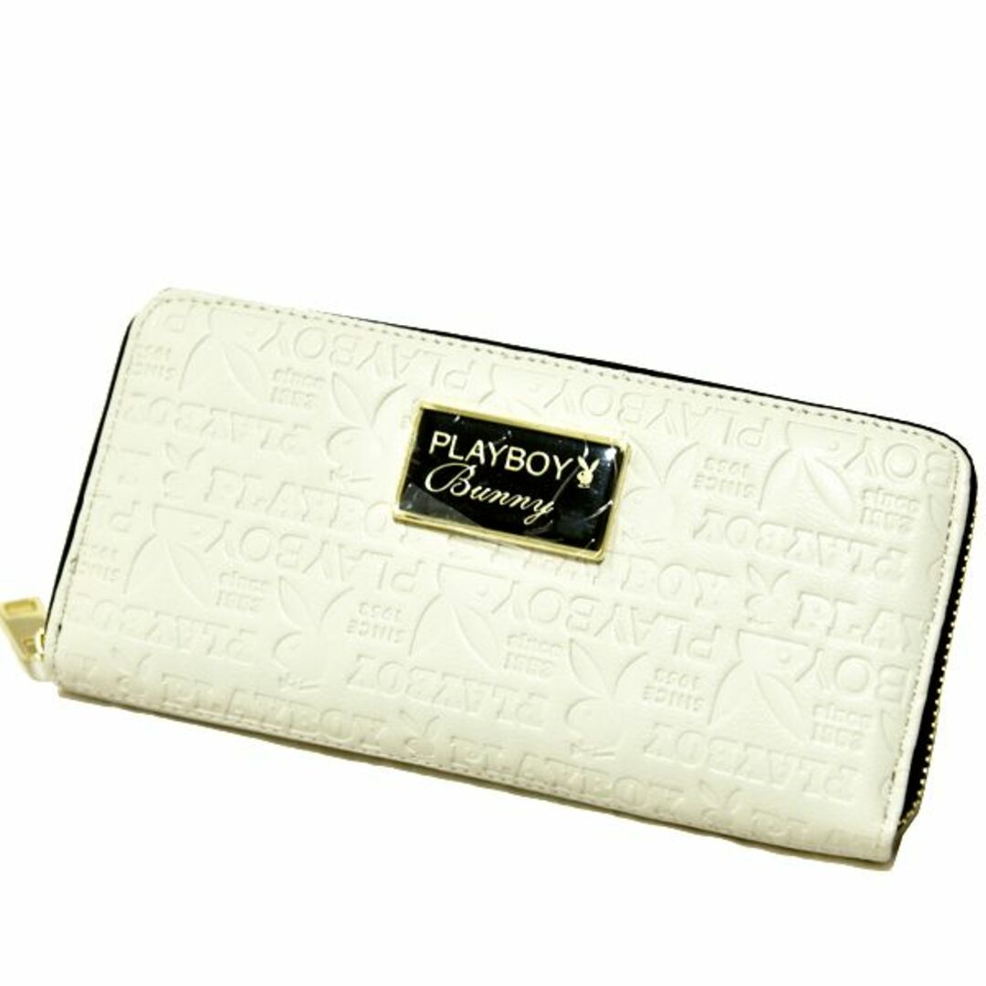 PLAYBOY(プレイボーイ)の新品 PLAY BOY 長財布 ホワイト ラウンドファスナー プレイボーイ 白 レディースのファッション小物(財布)の商品写真
