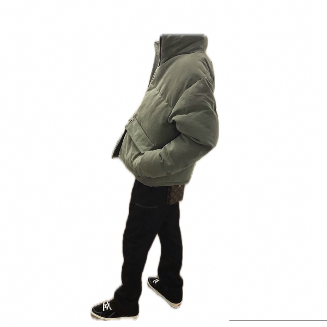 ヴィンテージ加工 オリーブ ダウン パファージャケット メンズのジャケット/アウター(ダウンジャケット)の商品写真