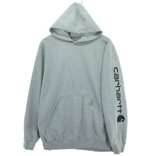 カーハート(carhartt)の古着 カーハート Carhartt Loose Fit 袖プリント スウェットプルオーバーパーカー メンズM /eaa416759(スウェット)