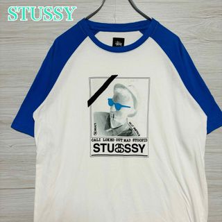 ステューシー(STUSSY)の【希少デザイン】STUSSY Tシャツ　Lサイズ　ラグラン　ビッグプリント　レア(Tシャツ/カットソー(半袖/袖なし))