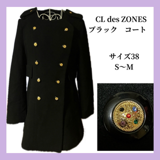 CLÉ des ZONESブラック　コート　　黒　ボタン　可愛い(チェスターコート)