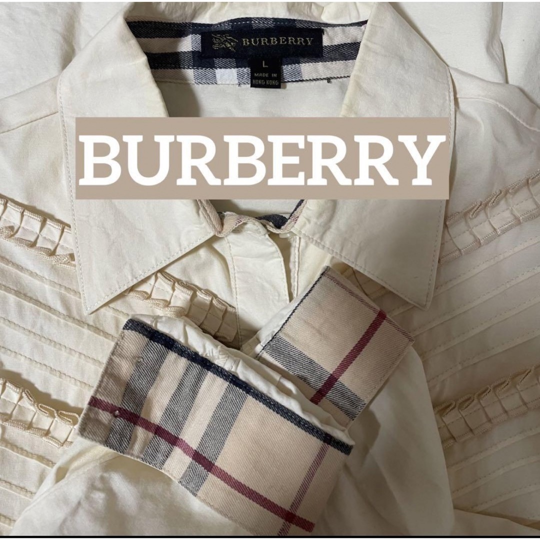BURBERRY(バーバリー)のBURBERRY　きなり色ブラウス　Lサイズ レディースのトップス(シャツ/ブラウス(長袖/七分))の商品写真