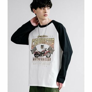 ロッキーモンロー(Rocky Monroe)の【A01.ホワイト】16/-天竺ラグランプリントロングスリーブTシャツ(カットソー(長袖/七分))