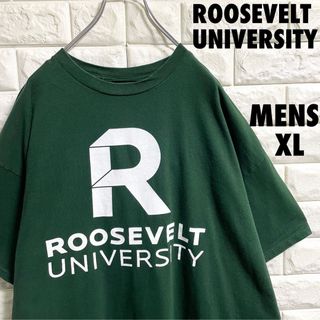 US古着　ルーズヴェルト大学　カレッジロゴ　半袖Tシャツ　メンズXLサイズ(Tシャツ/カットソー(半袖/袖なし))