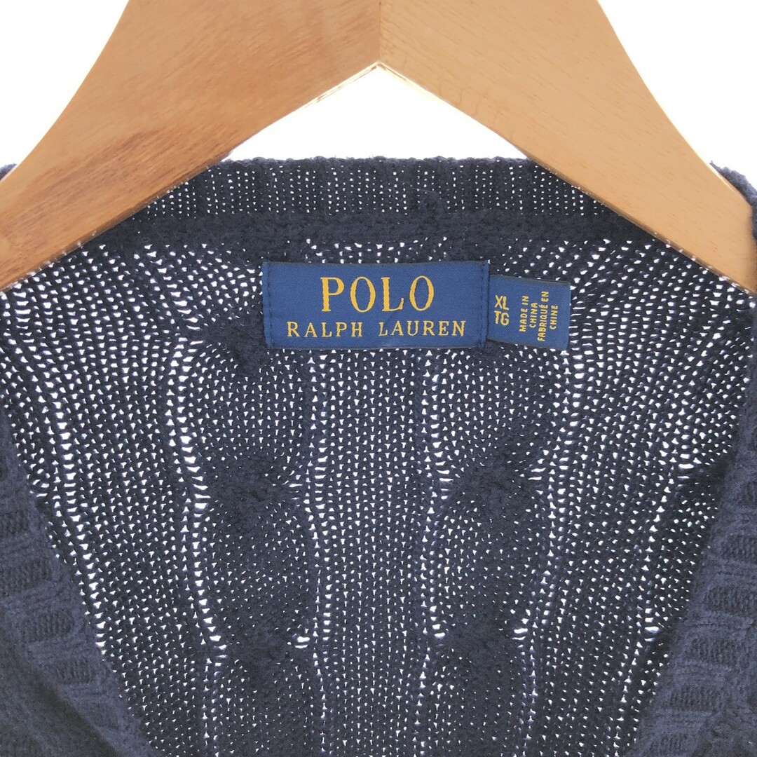 Ralph Lauren(ラルフローレン)の古着 ラルフローレン Ralph Lauren POLO RALPH LAUREN ケーブル編み コットンニットセーター メンズXL /eaa391204 メンズのトップス(ニット/セーター)の商品写真