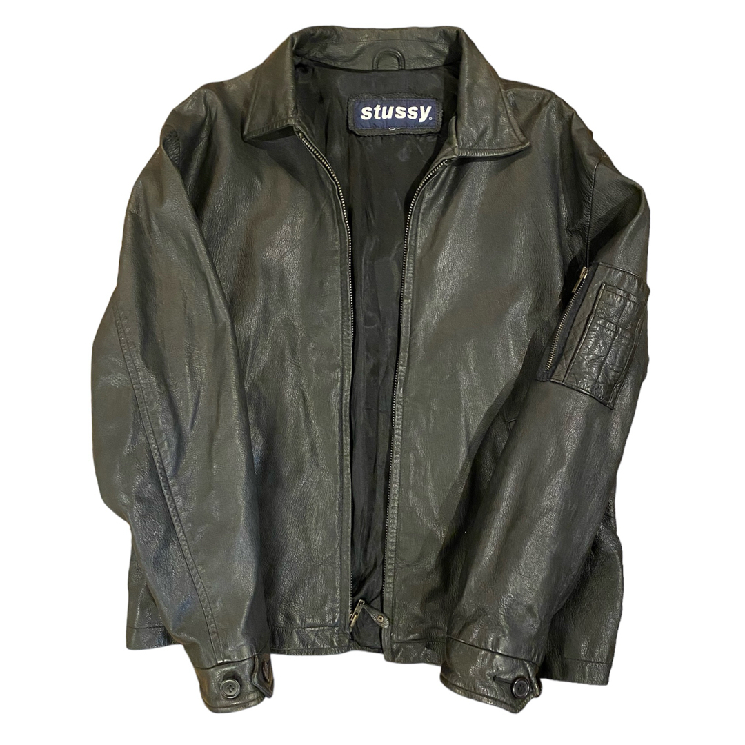 STUSSY(ステューシー)の90's STUSSY VINTAGE LEATHER  USA製 メンズのジャケット/アウター(レザージャケット)の商品写真