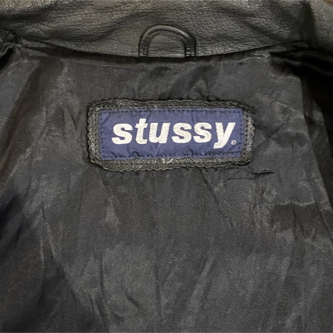 STUSSY(ステューシー)の90's STUSSY VINTAGE LEATHER  USA製 メンズのジャケット/アウター(レザージャケット)の商品写真