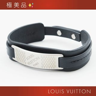 ルイヴィトン(LOUIS VUITTON)の極美品✨ ルイヴィトン  ブラスレ コズミック レザー×メタル ブレスレット(ブレスレット)