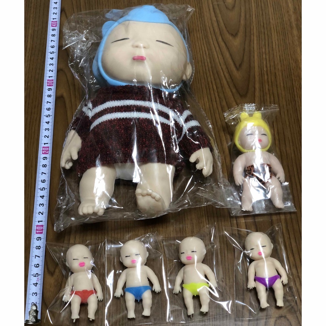 アグリーベイビーズ スクイーズBIG うさぎ帽 柄パンツ ミニ キッズ/ベビー/マタニティのおもちゃ(ぬいぐるみ/人形)の商品写真