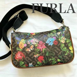 フルラ(Furla)の✨美品✨激レア　FURLA ショルダーバッグ　レザー　フラワー　現行(ショルダーバッグ)